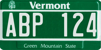 VT license plate ABP124