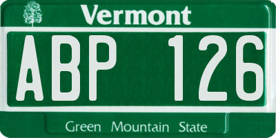 VT license plate ABP126