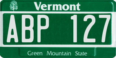 VT license plate ABP127