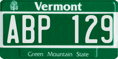 VT license plate ABP129