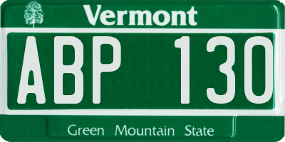 VT license plate ABP130