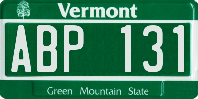 VT license plate ABP131