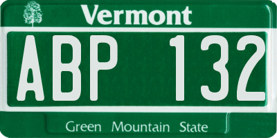 VT license plate ABP132