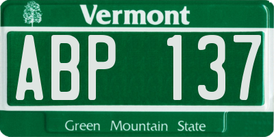 VT license plate ABP137