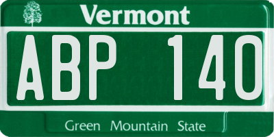 VT license plate ABP140