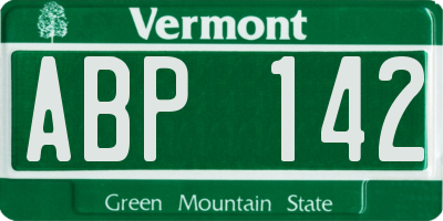 VT license plate ABP142