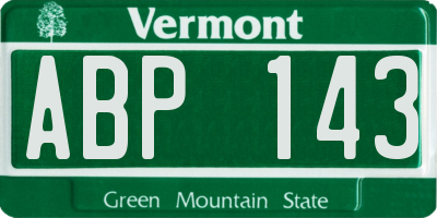 VT license plate ABP143