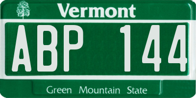 VT license plate ABP144