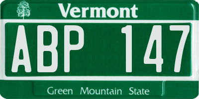 VT license plate ABP147