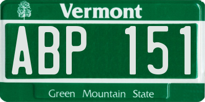 VT license plate ABP151