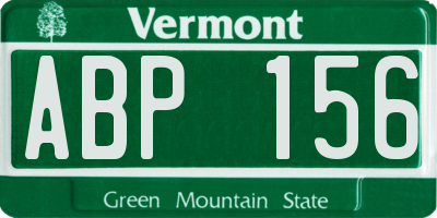 VT license plate ABP156