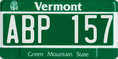 VT license plate ABP157