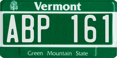 VT license plate ABP161