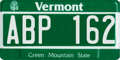 VT license plate ABP162