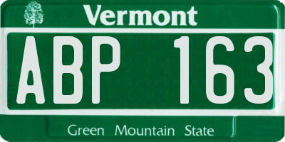 VT license plate ABP163