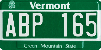 VT license plate ABP165