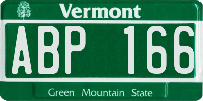 VT license plate ABP166