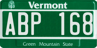 VT license plate ABP168