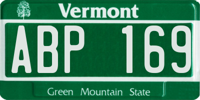 VT license plate ABP169