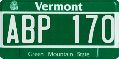 VT license plate ABP170