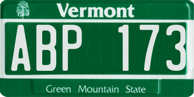 VT license plate ABP173