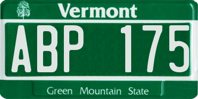 VT license plate ABP175