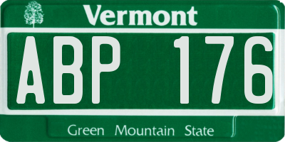 VT license plate ABP176