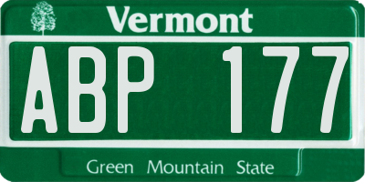 VT license plate ABP177