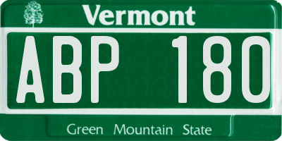 VT license plate ABP180