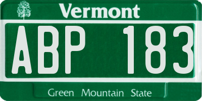 VT license plate ABP183