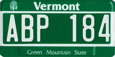 VT license plate ABP184