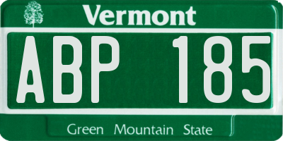 VT license plate ABP185