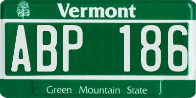 VT license plate ABP186