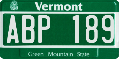 VT license plate ABP189