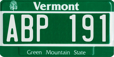 VT license plate ABP191