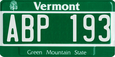 VT license plate ABP193