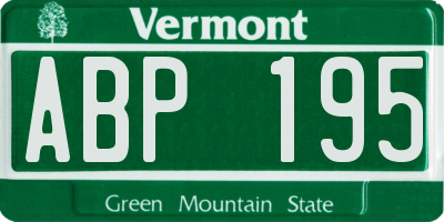 VT license plate ABP195
