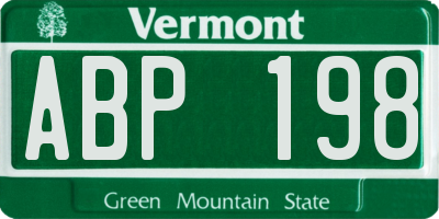 VT license plate ABP198