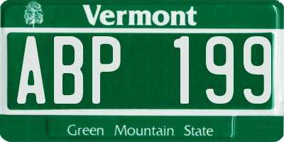 VT license plate ABP199