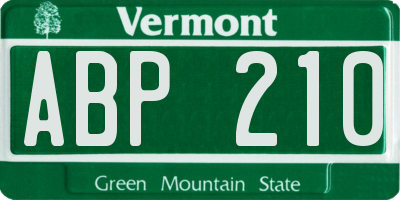 VT license plate ABP210