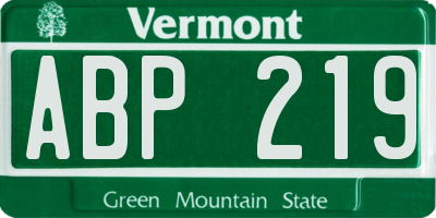 VT license plate ABP219