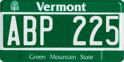 VT license plate ABP225