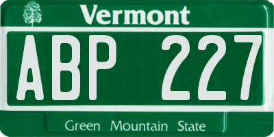 VT license plate ABP227