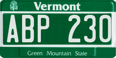 VT license plate ABP230