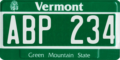 VT license plate ABP234