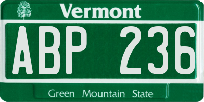 VT license plate ABP236