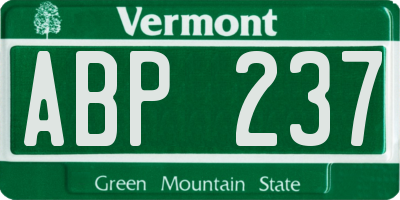 VT license plate ABP237