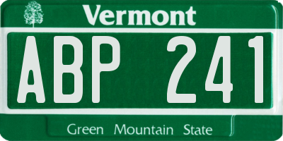 VT license plate ABP241