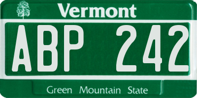 VT license plate ABP242