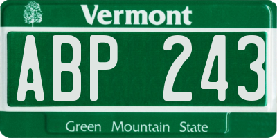 VT license plate ABP243